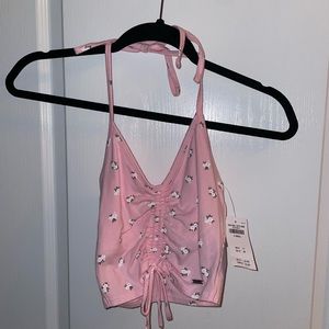 TWO Hollister ruched crop tops